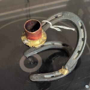 Rustic Horseshoe Candle Holder